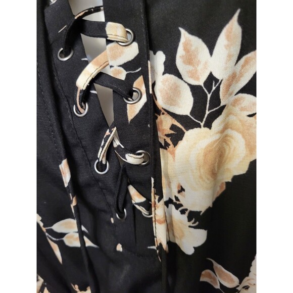 Rue 21 Hi-Low Tunic Women 2X Plus Black Floral Braided Drawstring Accent - Picture 5 of 7